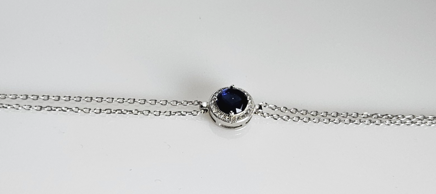 Blue Sapphire silver 925 Bracelet