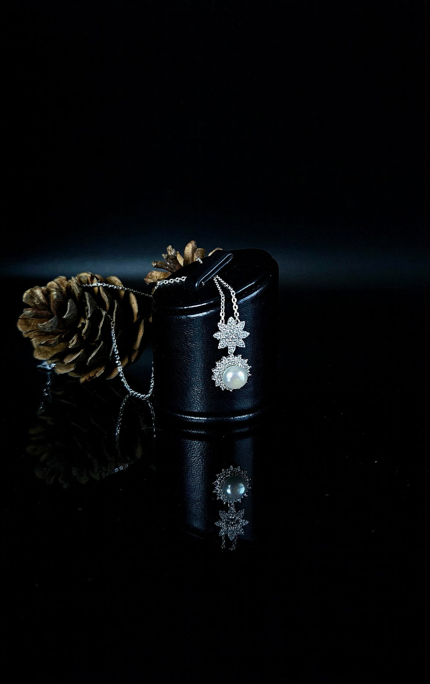 Pearl & zirconia Silver 925 Necklace