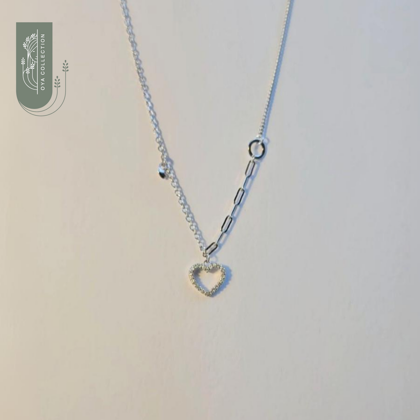 Silver 925 Necklace - Heart with Zirconia