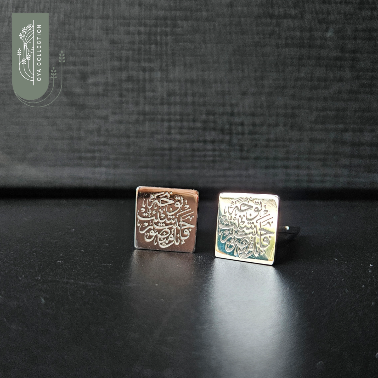 925 Silver Square Cufflinks with Platinum Plating