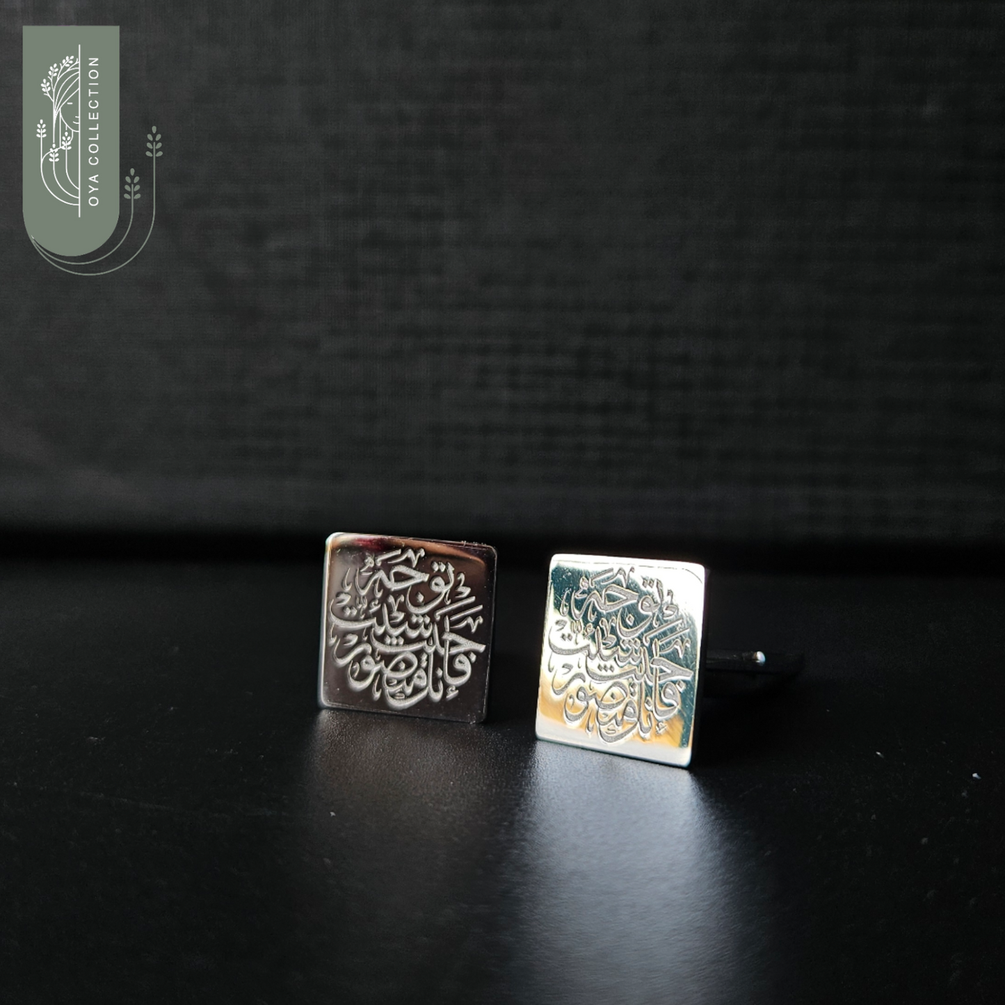 925 Silver Square Cufflinks with Platinum Plating