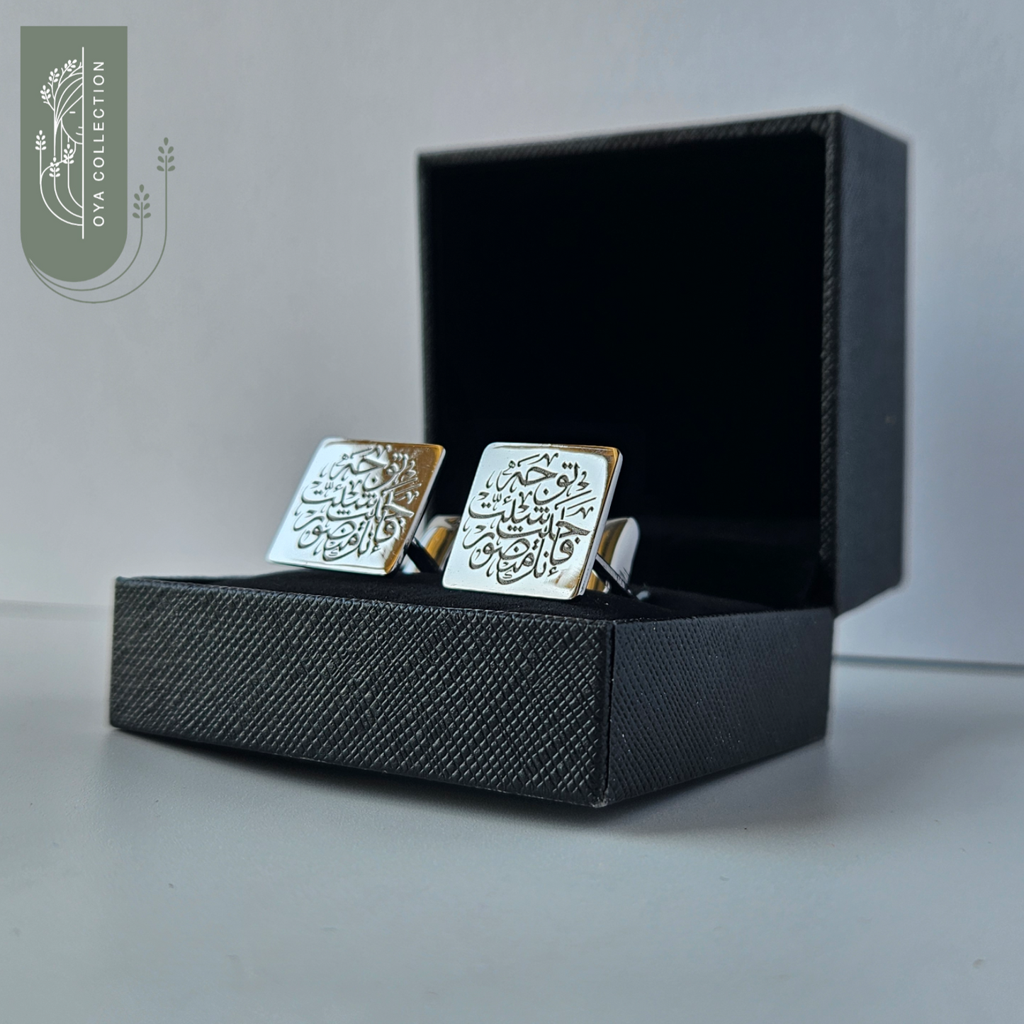 925 Silver Square Cufflinks with Platinum Plating
